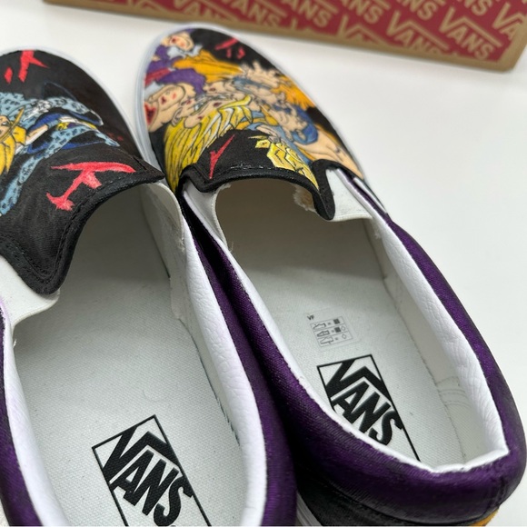 Vans Classic Slip On Mens 10.5 Custom Painted Dragon Ball Z Shoes Sneakers Skate - Picture 14 of 16